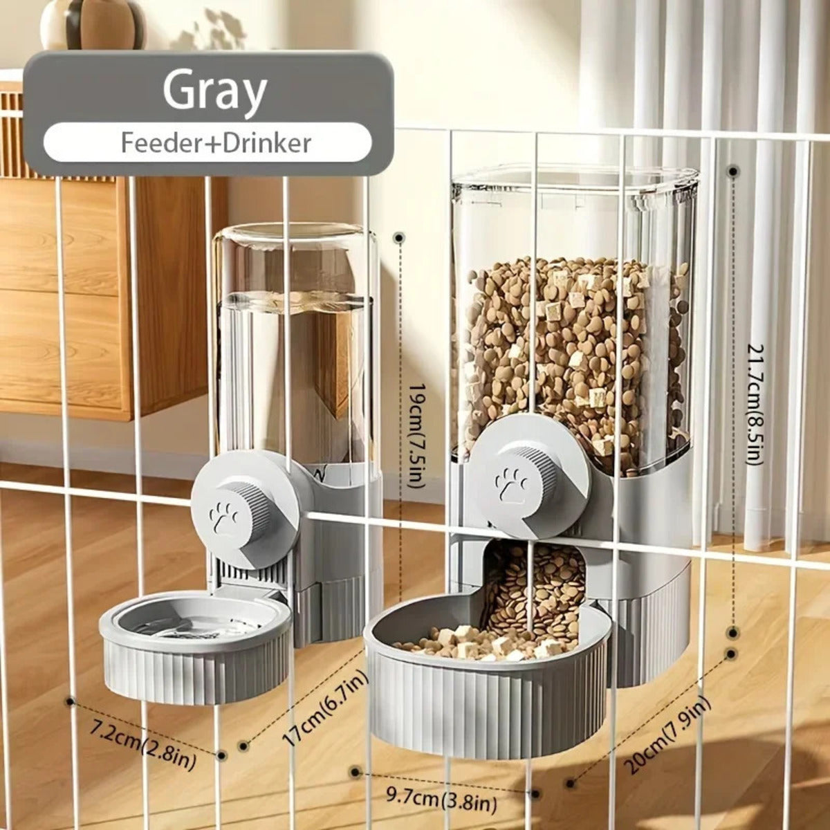 Dispenser Acqua/Cibo Automatico con Gancio – per Cani, Gatti e Conigli