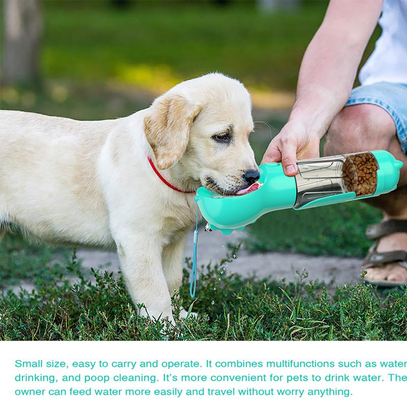 Borraccia per Cani 3 in 1 – Dispenser d’Acqua, Ciotola e Porta Sacchetti Igienici