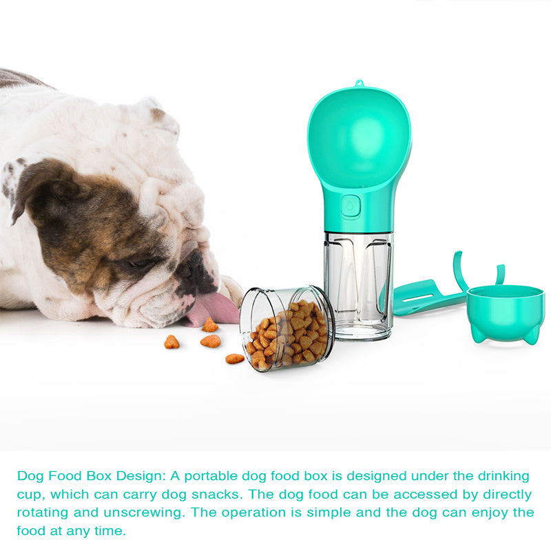 Borraccia per Cani 3 in 1 – Dispenser d’Acqua, Ciotola e Porta Sacchetti Igienici