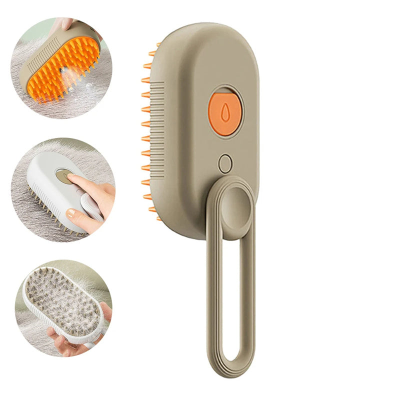 Spazzola a Vapore 3 in 1 per Animali – Pulisce, Massaggia, Rimuove i Peli