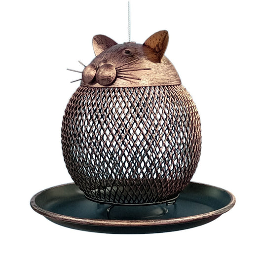 Mangiatoia per Uccelli a Forma di Gatto – Decorazione da Giardino Vintage e Artigianale