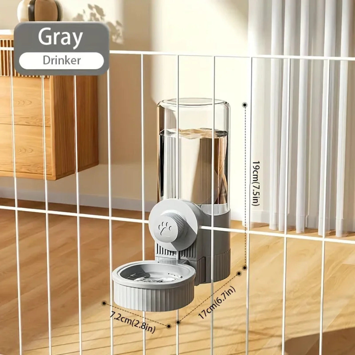 Dispenser Acqua/Cibo Automatico con Gancio – per Cani, Gatti e Conigli